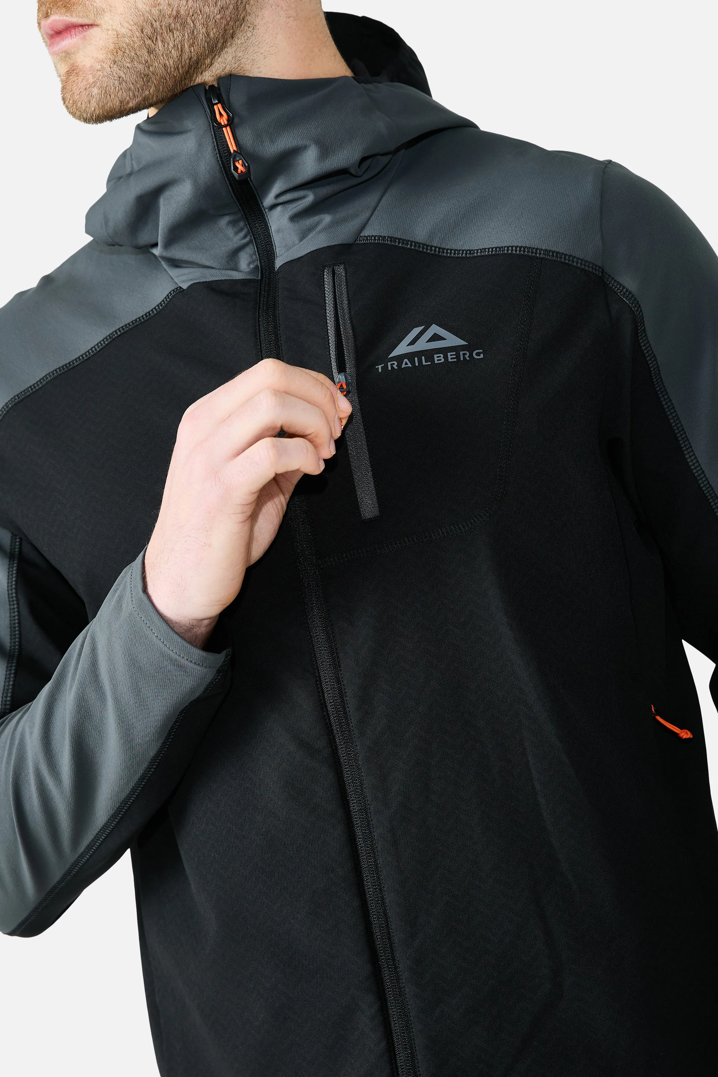 Trailberg Caldera Grid Fleece Jacket - Black / Volcano - Image 3