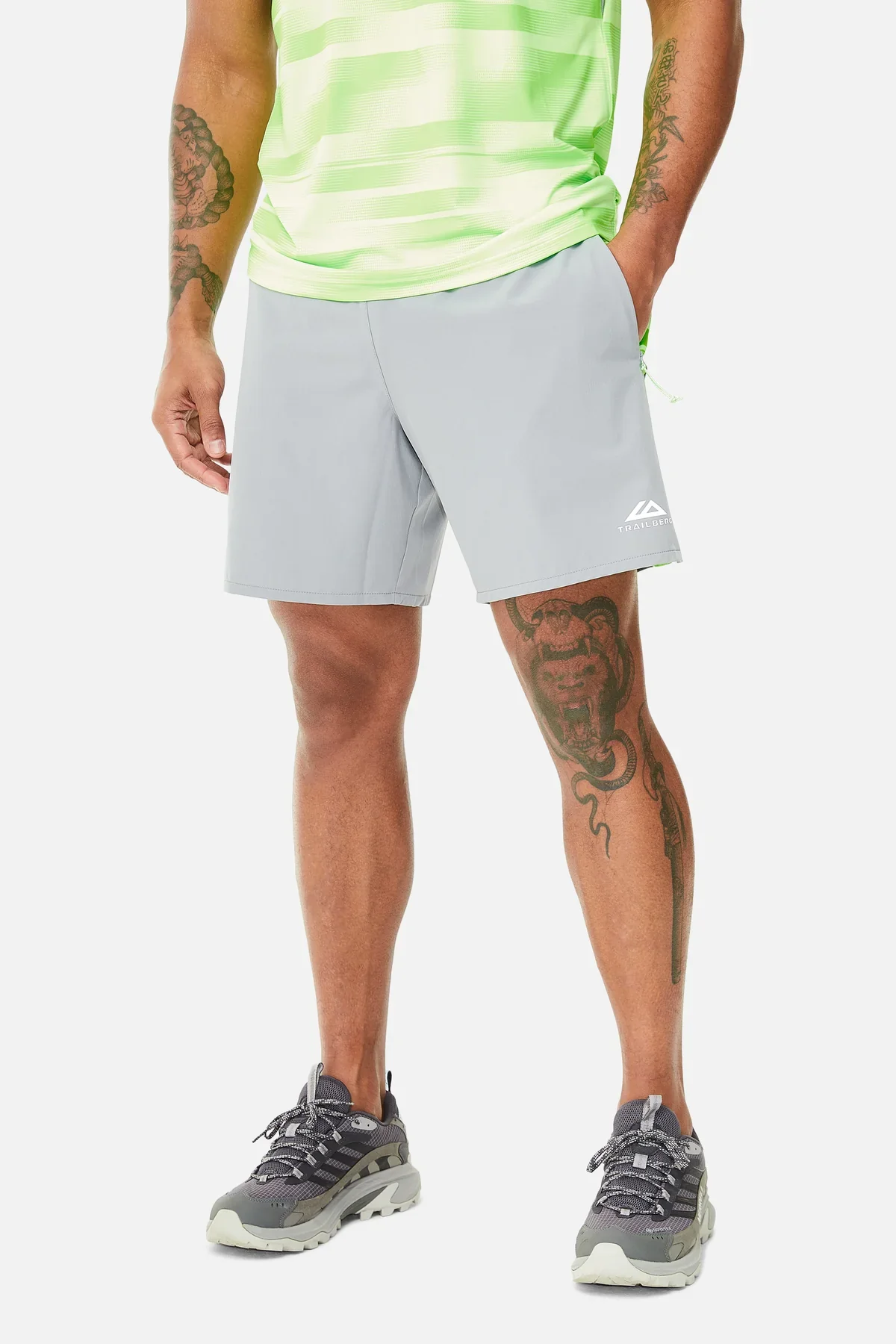 Trailberg Dimension 2.0 Short - Grey Moon / Neon Lime - Image 2