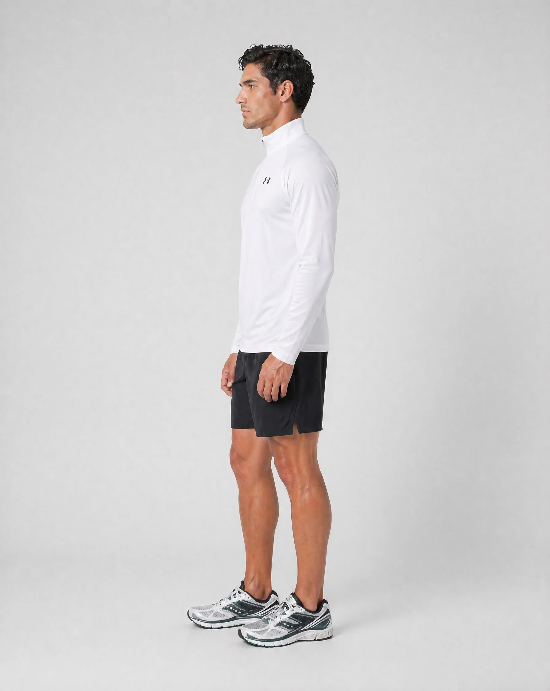 Under Armour Textured Distant Grey 3 Piece Set - Quarter Zip / T Shirt / Short - Image 4