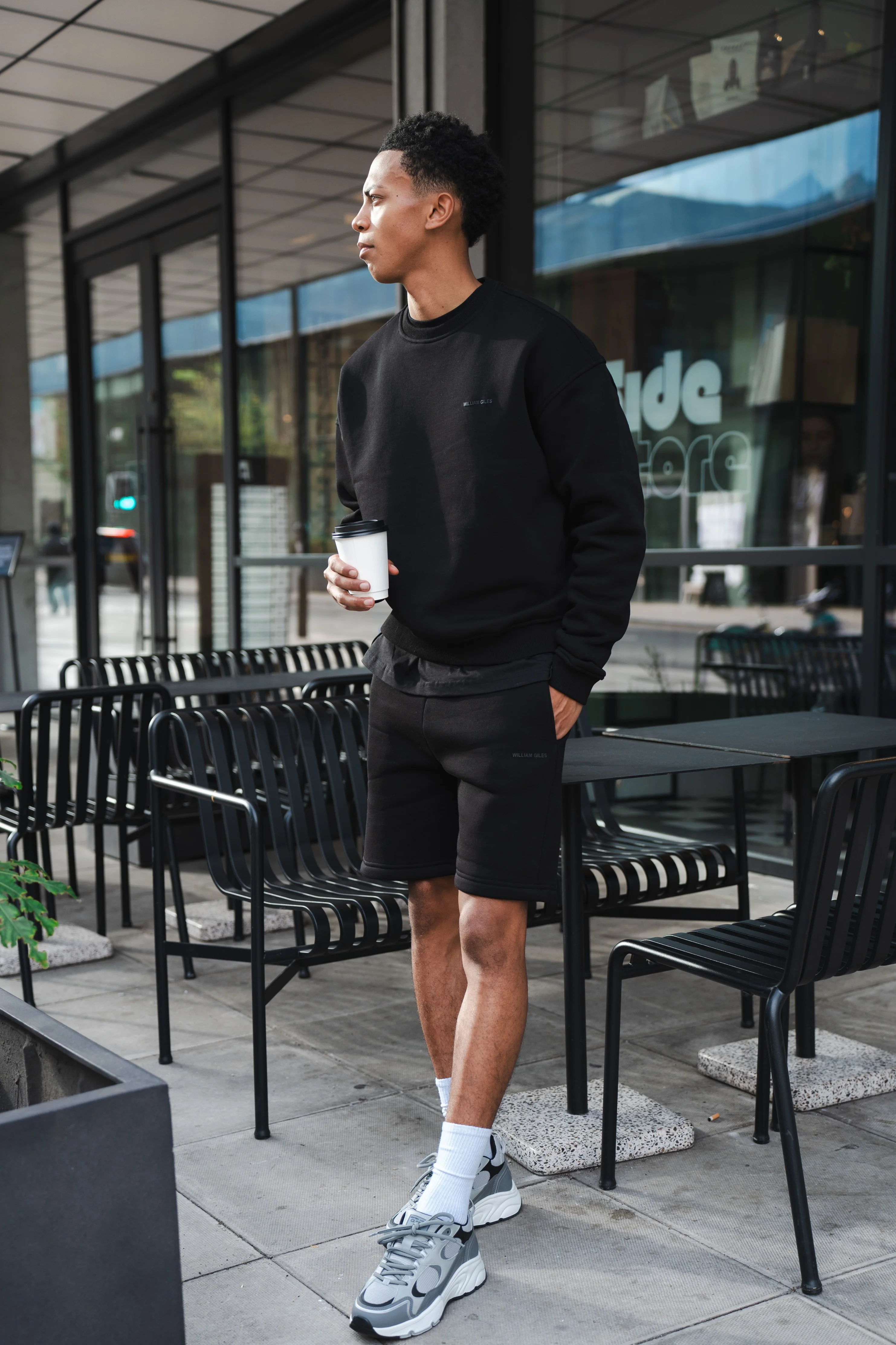 William Giles Sweatshirt / Short Set - Black - Image 2